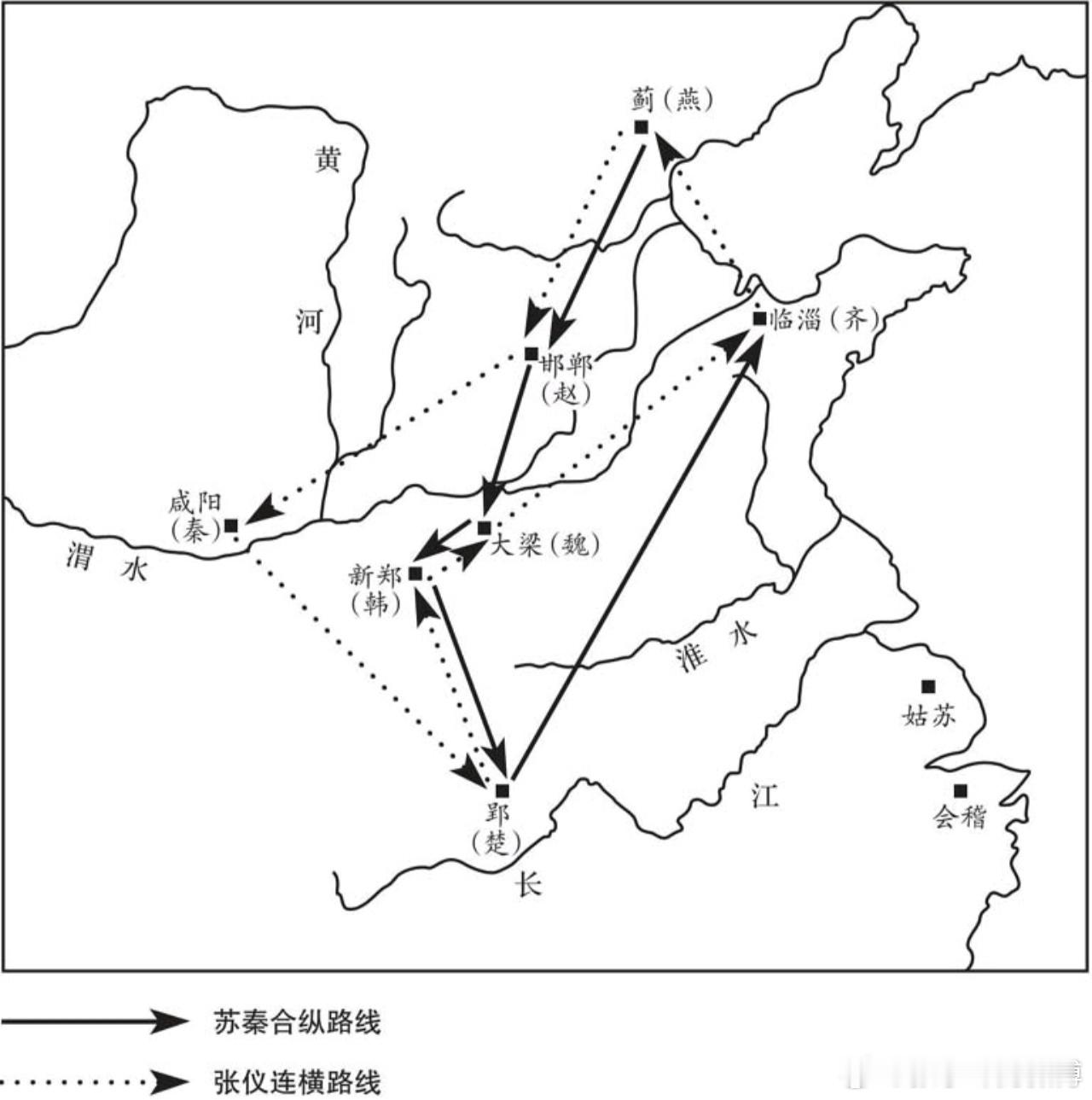 战国合纵连横路线图 ​​​