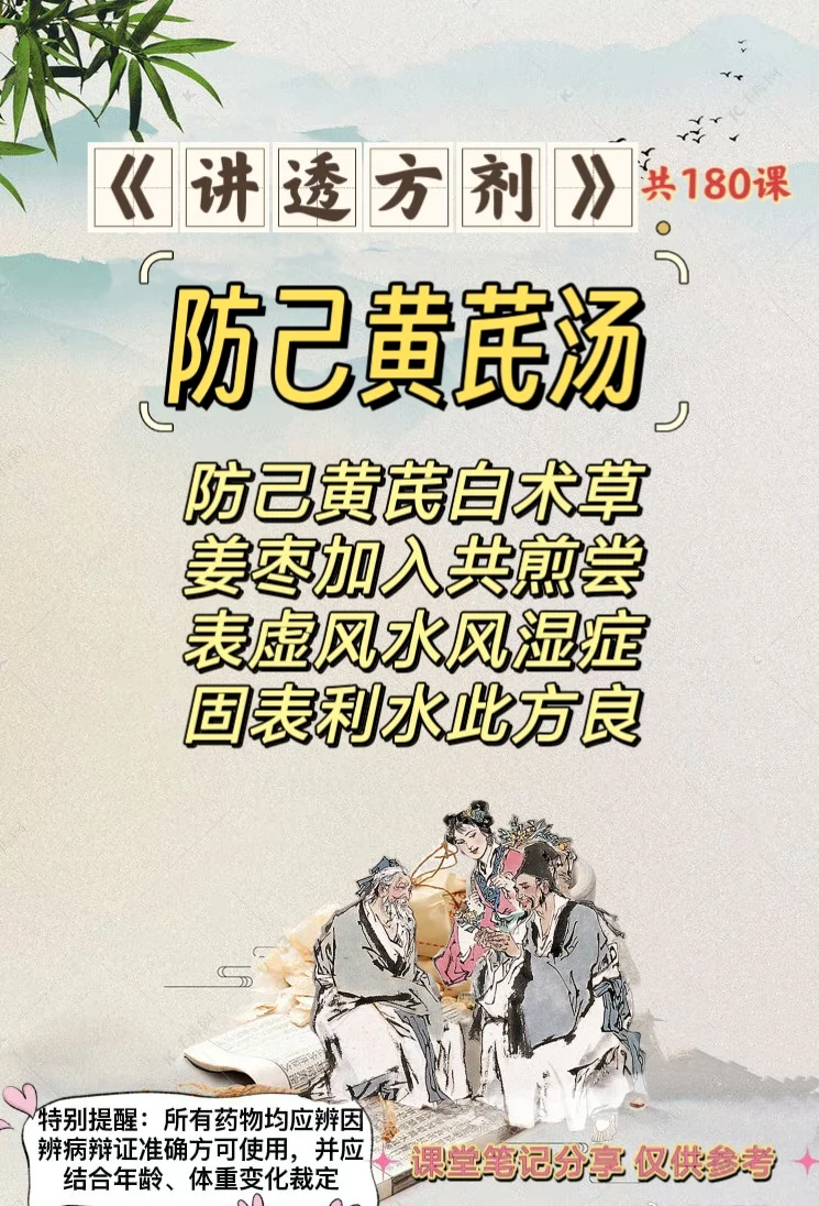 《讲透方剂》第156课：防己黄芪汤（利水渗湿