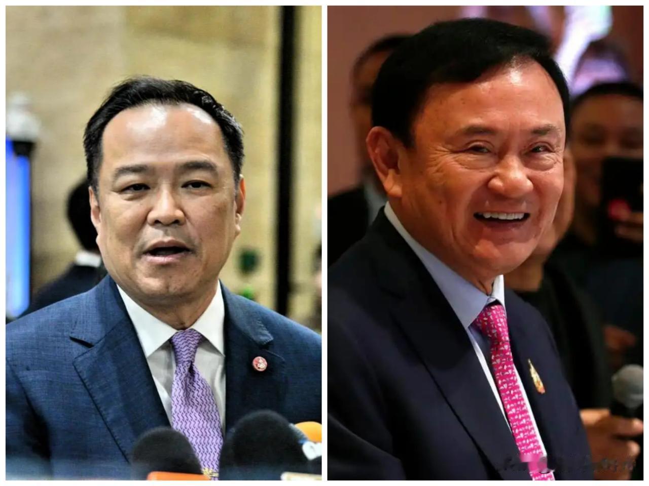 泰国政府总理阿努廷继前天公开向即将出狱的前总理他信表示祝福，并称他信始终是他比较