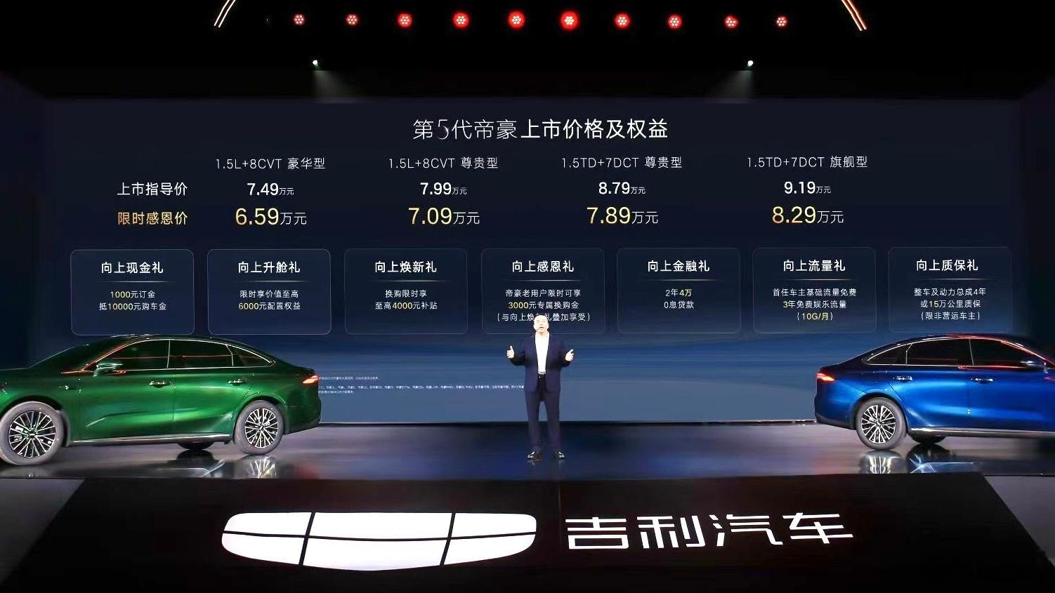 第5代吉利帝豪这价钱也太能打了入门1.5L车型竟然干到了6.59万起接近B级车的