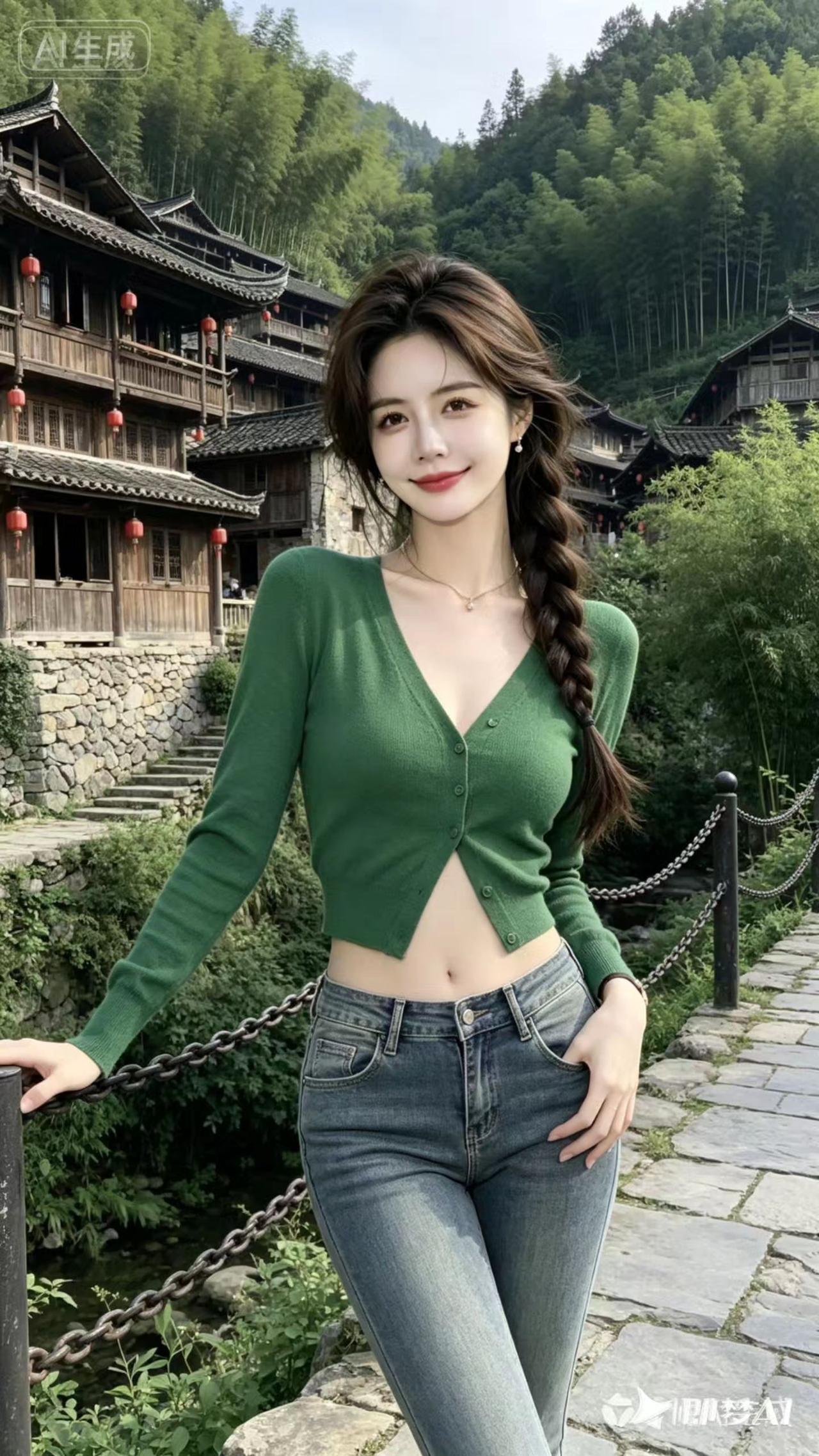 乡间甜美穿搭