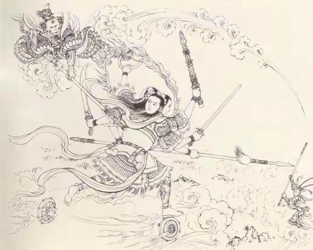 西游记连环画找毛病：哪吒拿错兵器，画师把西游和封神设定弄混了老版西游记连环画