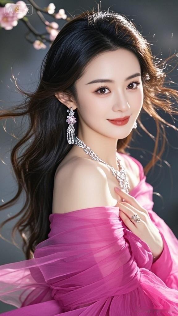 樱花树下，优雅女神，粉裙闪耀，美不胜收！🌸✨