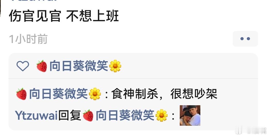 伤官见官，不想上班；食神制杀，很想吵架。我：刚吵完！！​​​