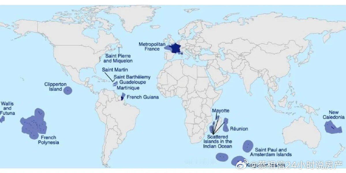没有想到法国的领海面积这么大！有1008万平方公里。