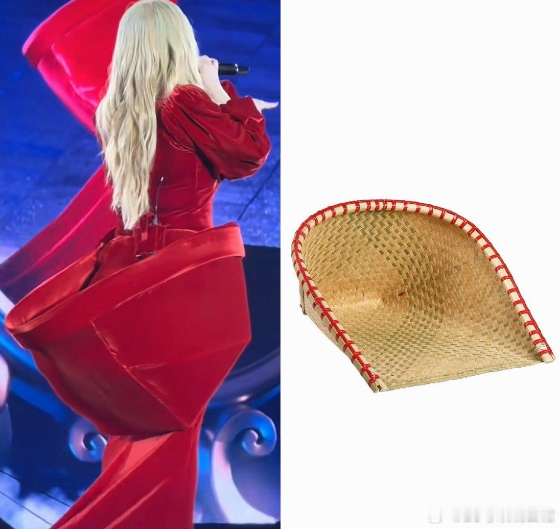 我有十万个不理解，梁静茹的裙子后面为什么要装一个老式簸箕，究竟什么鬼～