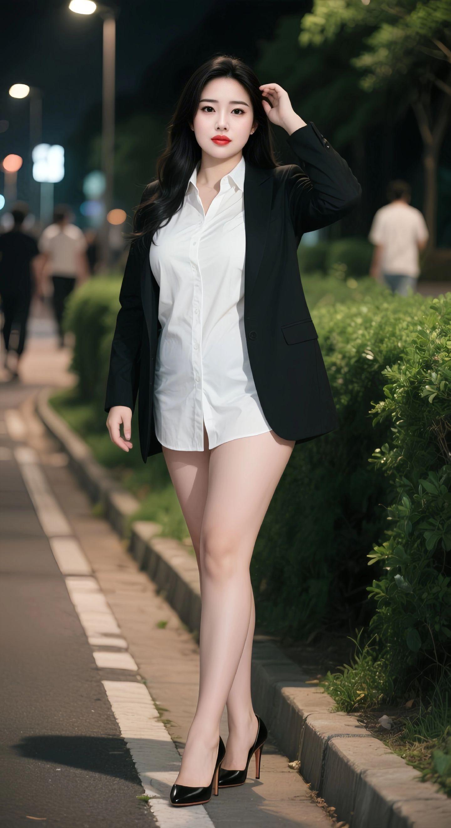 长腿女神 性感女神 性感大长腿 ai辅助创作 数字美女