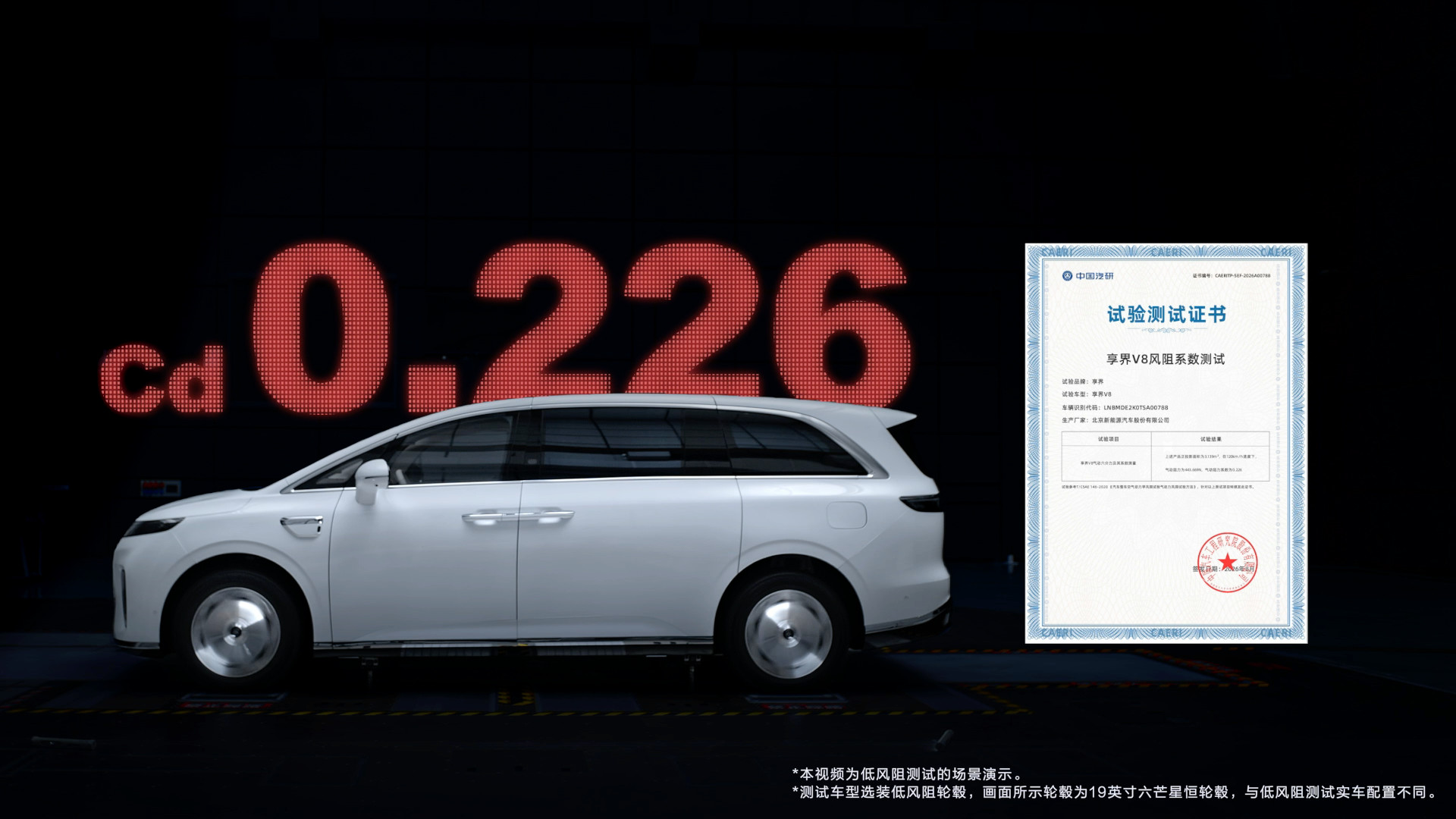 享界V8风阻系数0.226！以往MPV赛道中，风阻系数做到0.23以内的，只有理想MEGA和小鹏X9