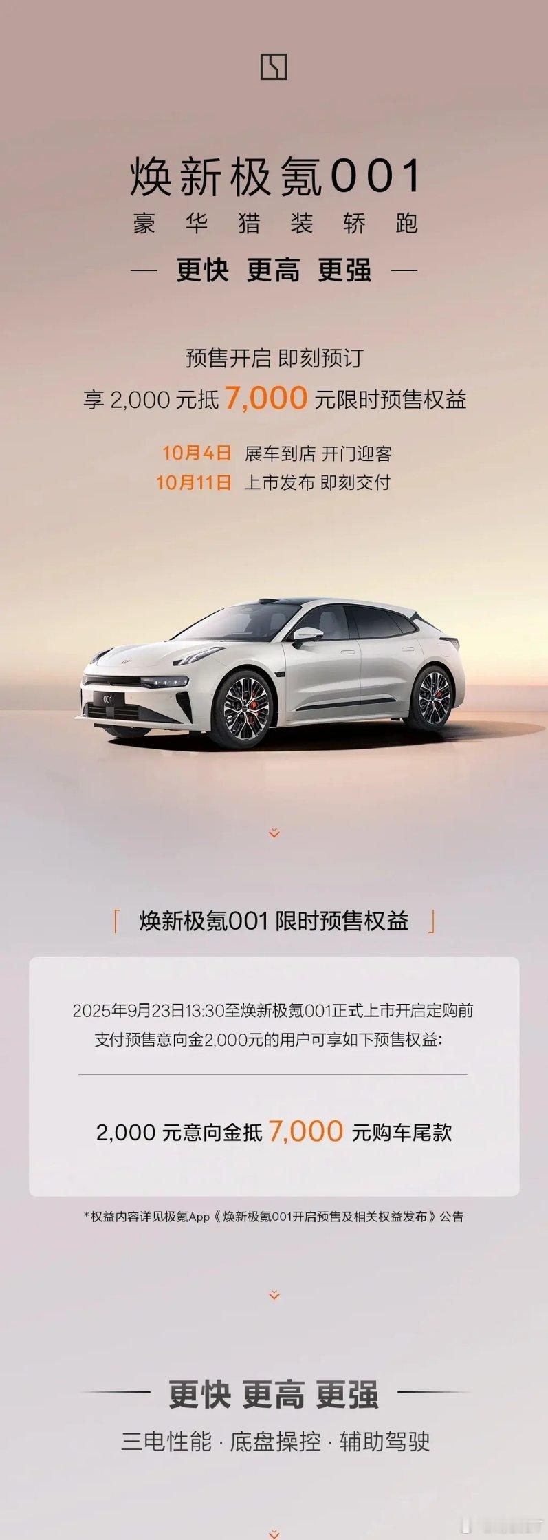焕新极氪001正式开启预售将于10月11日上市极氪极氪001​​​