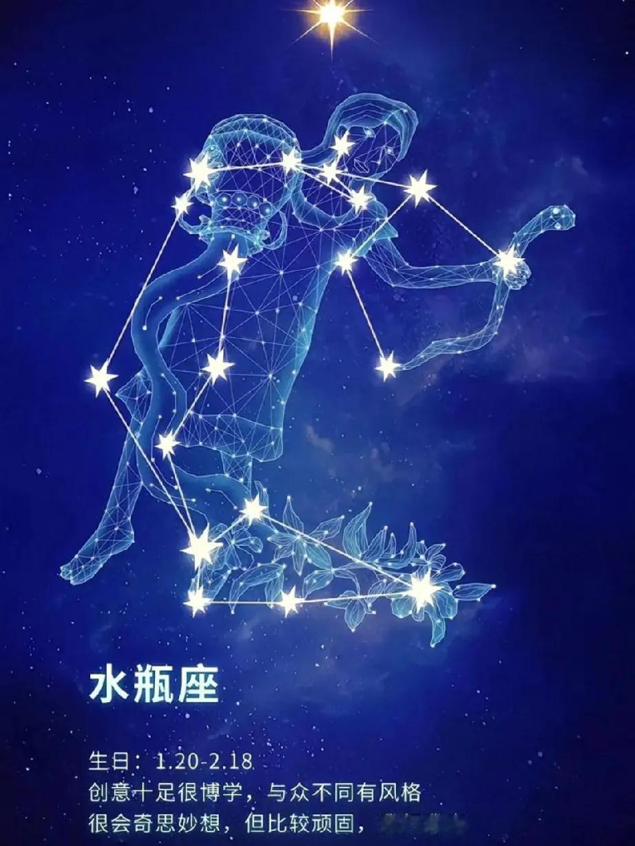 水瓶座思维跳脱，崇尚精神自由，最抗拒束缚感，灵魂契合远比外表物质重要。在星座民俗