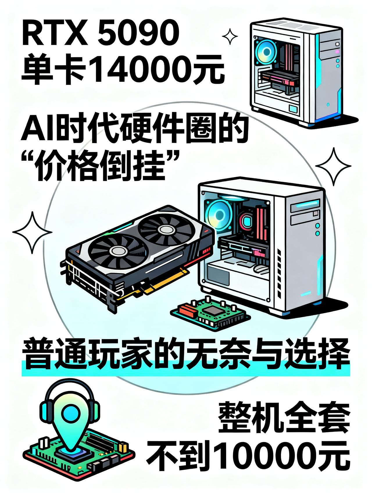 1.4万的RTX5090显卡，居然比整机还贵！这届玩家太难了一张RTX509