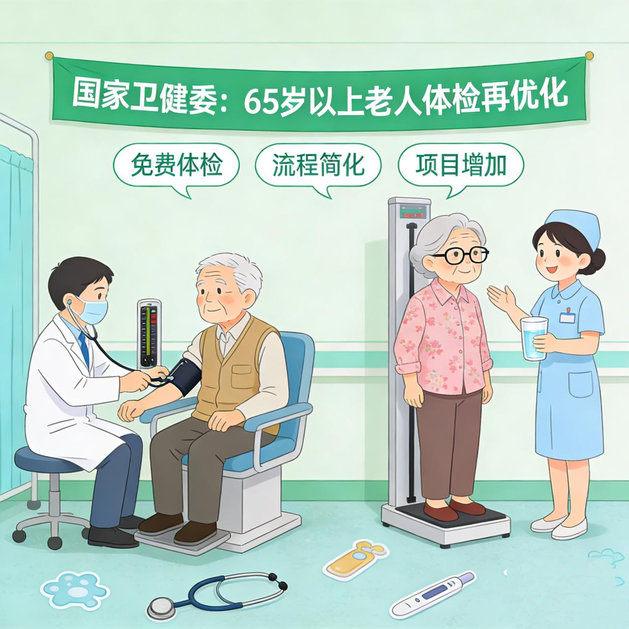 好消息！好消息！国家卫健委最新消息！65岁及以上老年人的年度免费健康体检