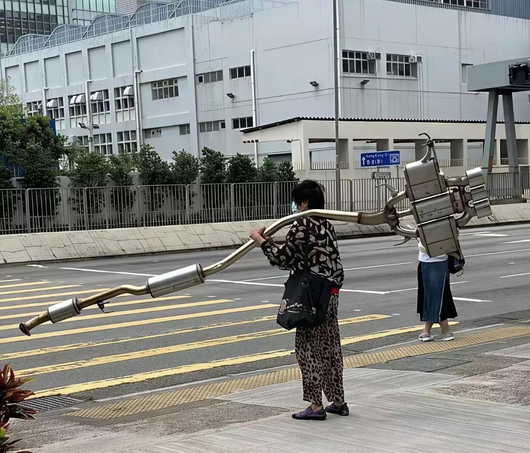 大妈路边捡了一个废铁估计这回有人着急了