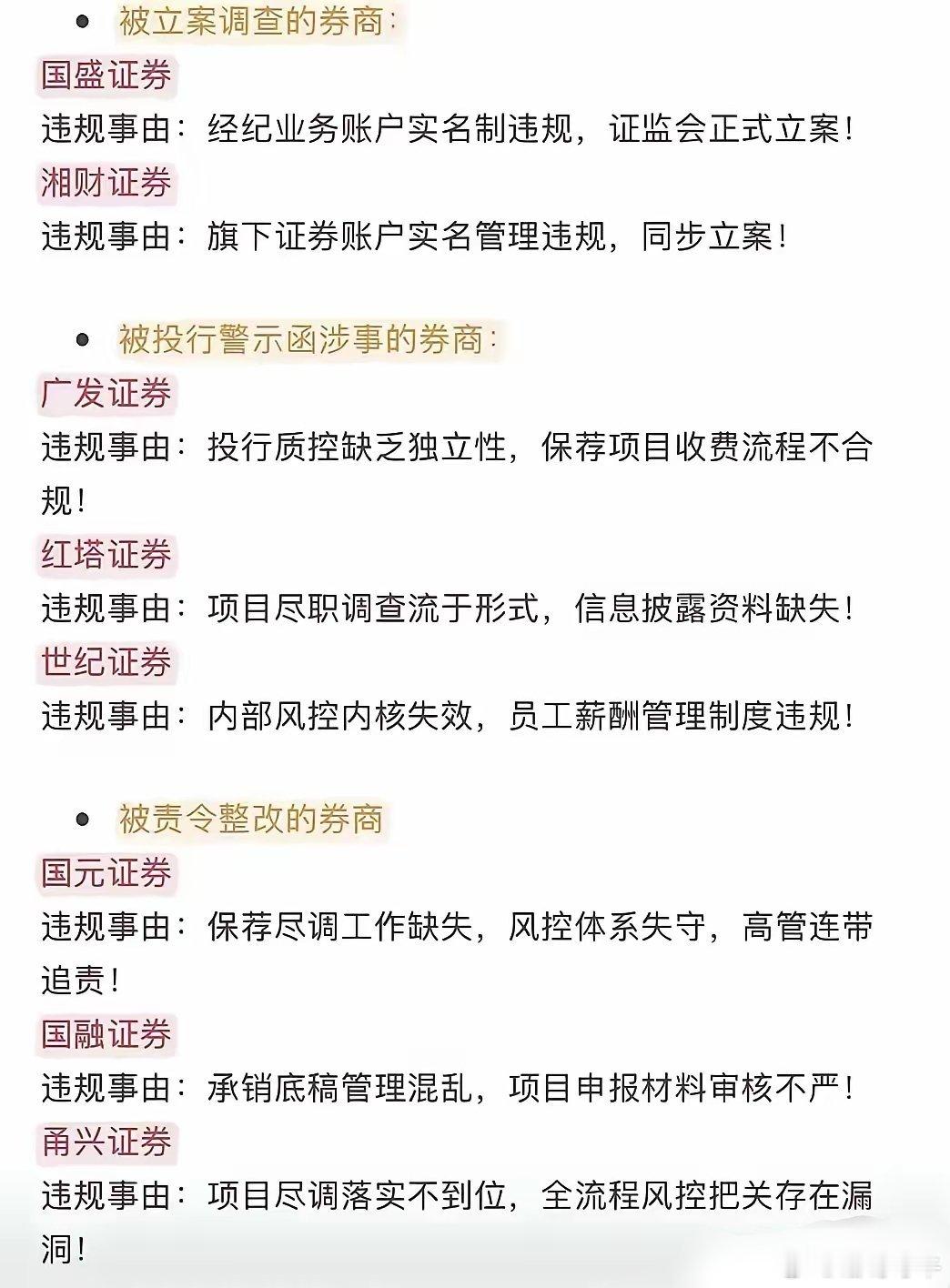 券商！券商！券商！一日七家券商被罚！只能说，罚得好！正事不干，专干那些歪门邪道。