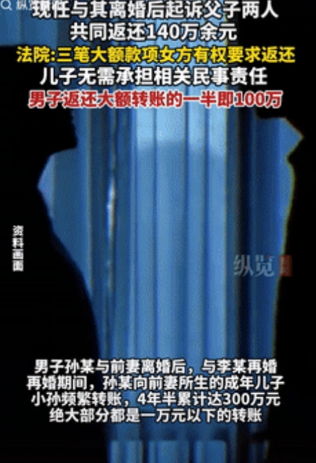 碰到狠人了！”江苏，女子结婚多年，期间丈夫把家里300多万转给了和前妻生的儿子，