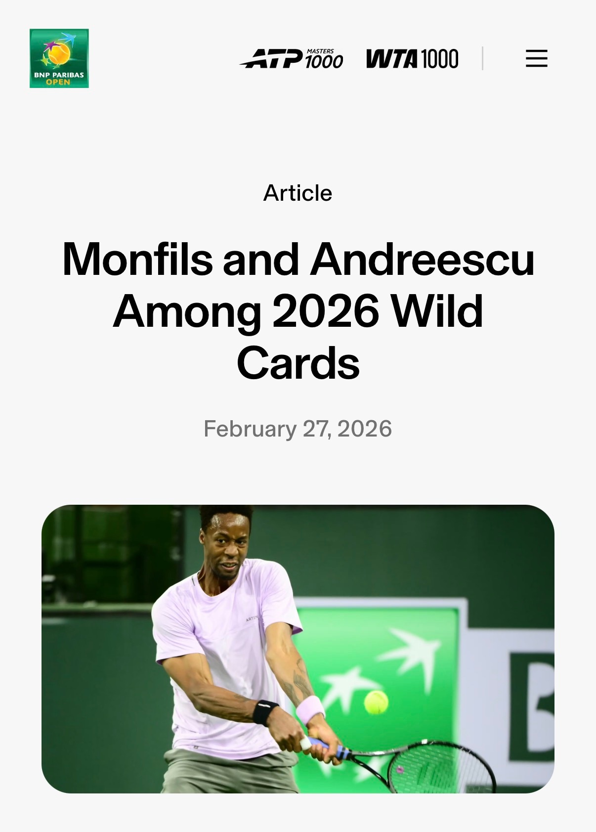 印第安维尔斯1000赛男女单正赛外卡公布⬇️前赛会亚军瓦林卡未能拿到一张……