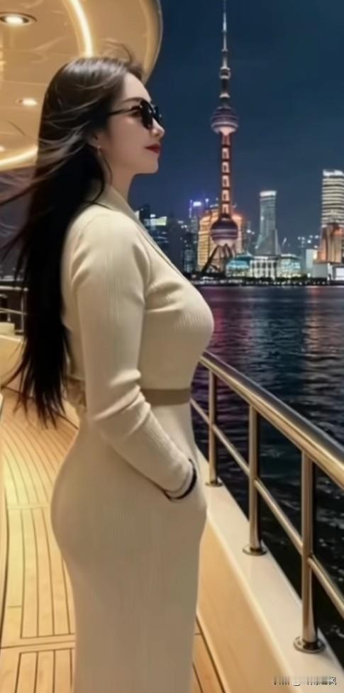 夜色黄浦江→丰腴性感美女