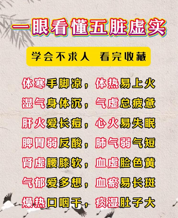 从身体表现分辨体质，看懂五脏虚实的简单方法