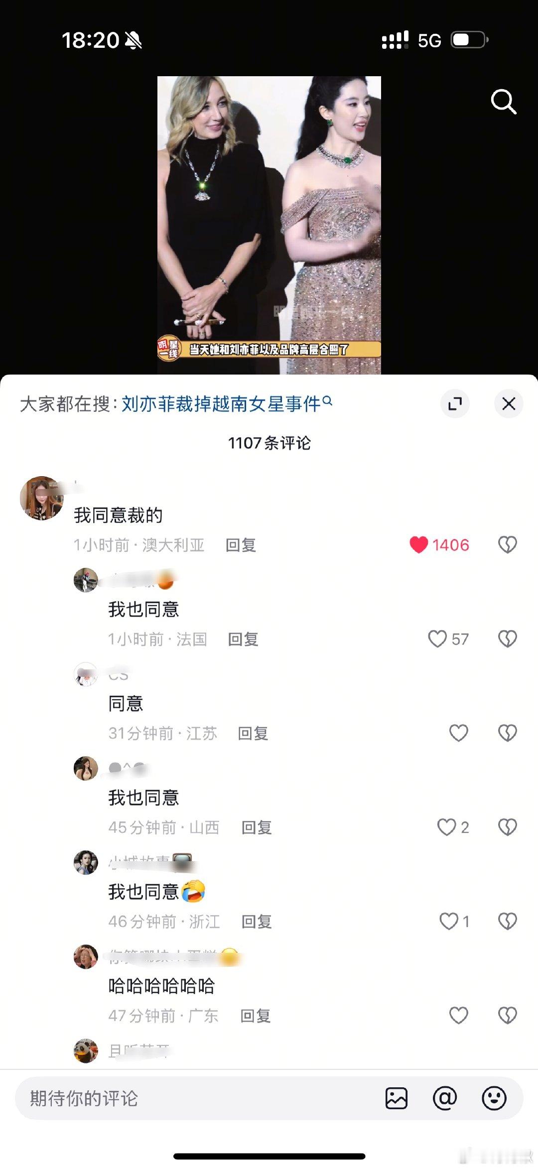 刘亦菲删除照片笑疯了！抖人：我让她裁的，我同意的，裁就裁吧还看越南人脸色，国际关