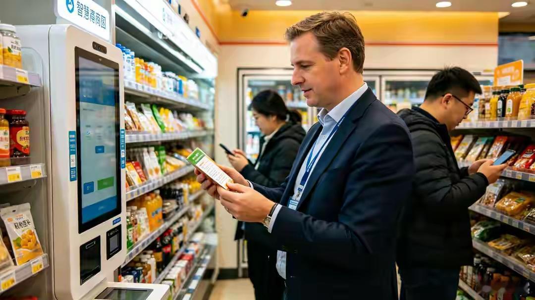 福克斯那个新闻主播，跟着特朗普跑到北京来了。这老哥平时在美国没少骂中国科技。
