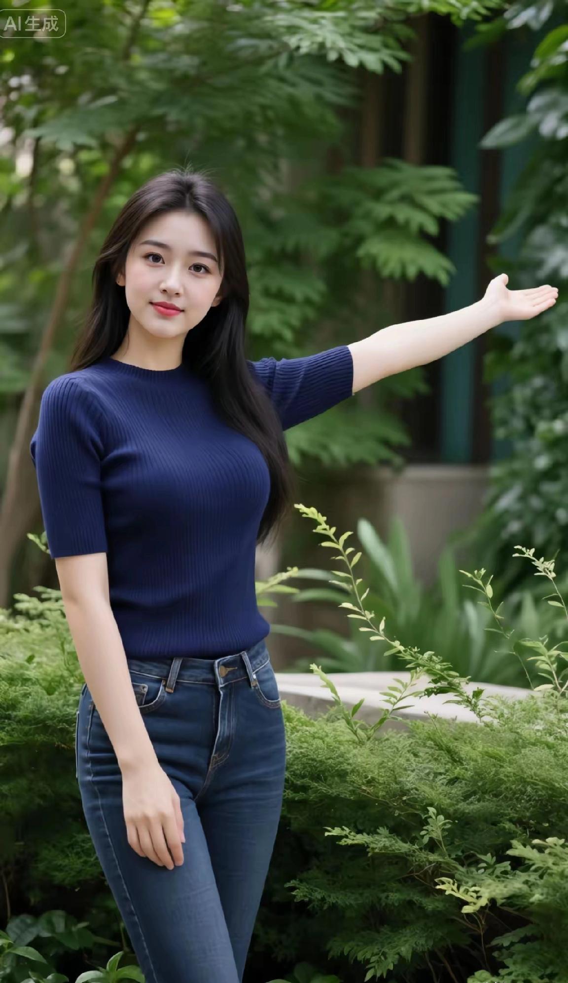 绿意盎然中，元气少女轻松出镜！🌿💃记录美好的图片