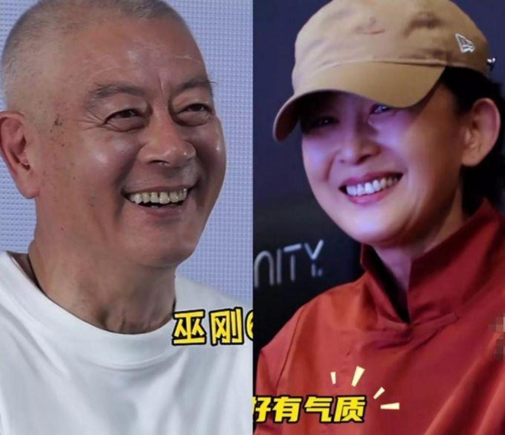 陈瑾挽着巫刚胳膊走进首映红毯，俩人笑得像刚谈恋爱的小年轻。61岁和64岁，加起