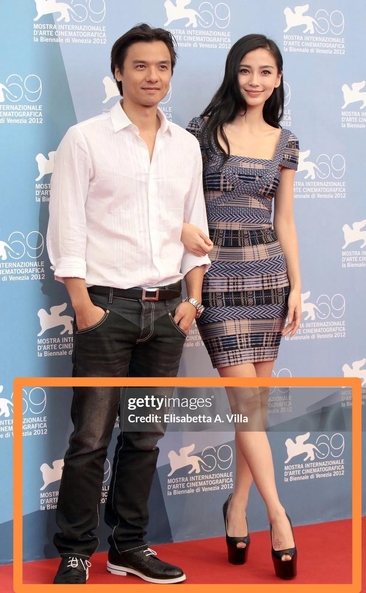 有些女明星穿上高跟鞋，身高真的直接“逆天”。冯德伦本身长得帅，个子也不算矮，官方