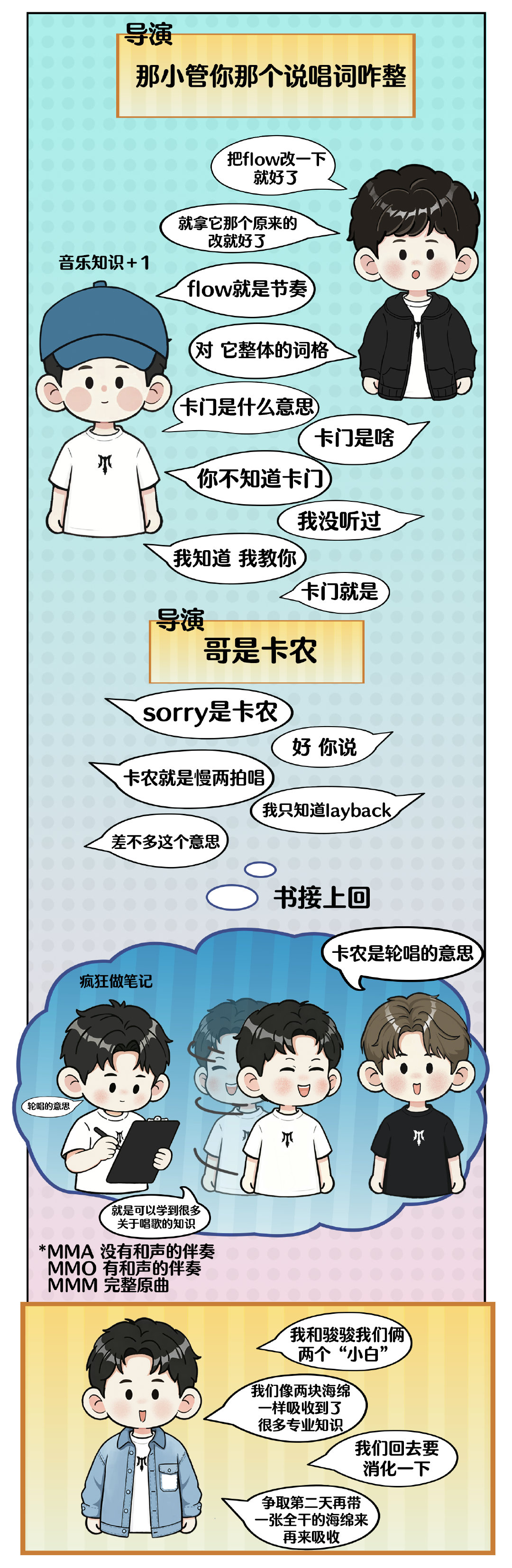 【#披荆斩棘2026漫画连载#】《“音乐小白”张彬彬&曹骏化身“干海绵”疯狂吸取知识中！》#披荆斩棘