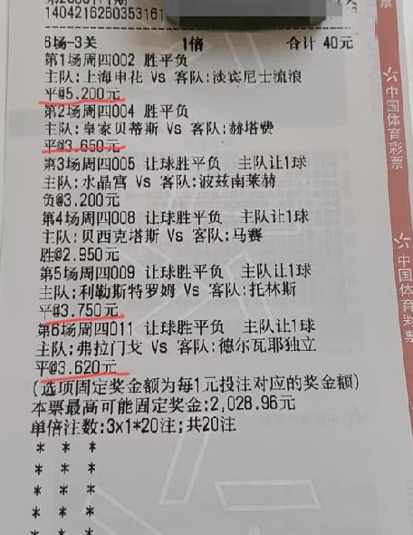 这张票怎么样？大家觉得给出的这几个“胜平负”可还行？我们不说他竞猜的结果正确与