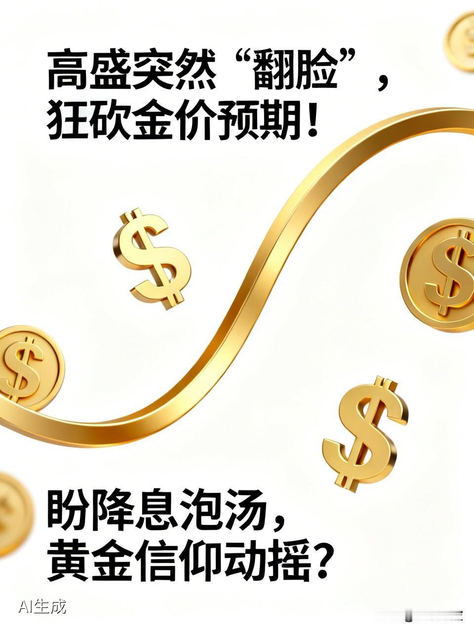 高盛突然“翻脸”，狂砍金价预期！盼降息泡汤，黄金信仰动摇？你还指望手里的
