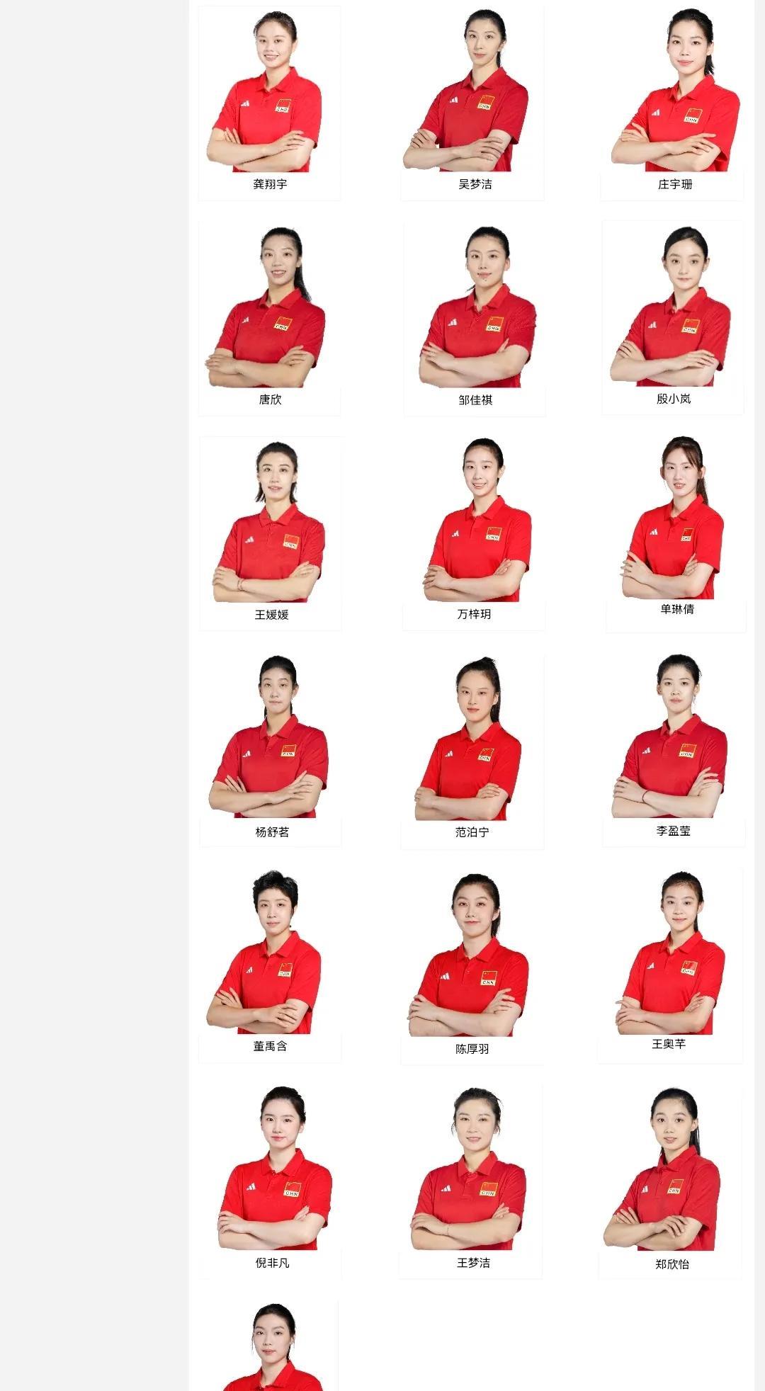 中国排协在其官网公布中国女排国家队队员的定妆照，看来集训名单不会有第二期了，今年