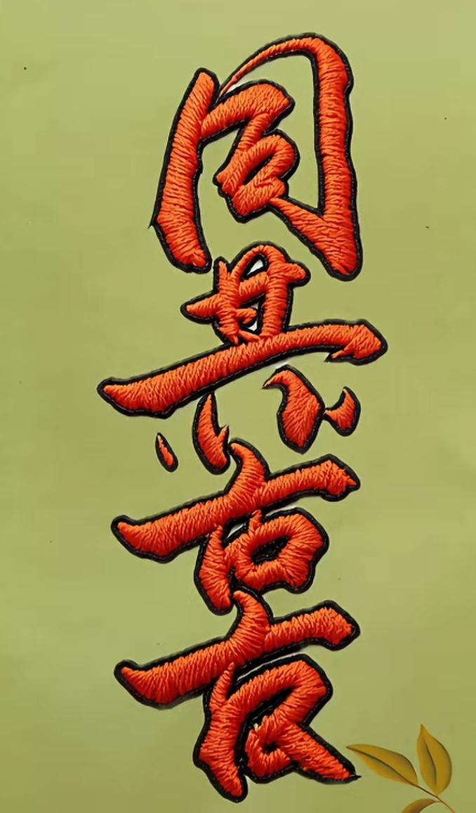 这张图片绣着四个大字。能读出这四个字的都重感情[作揖]。很有意义。