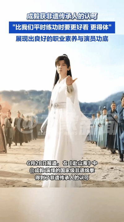 成毅，被认可！6月28号，演员成毅在《赴山海》里打的那套绵拳，被国家级非遗
