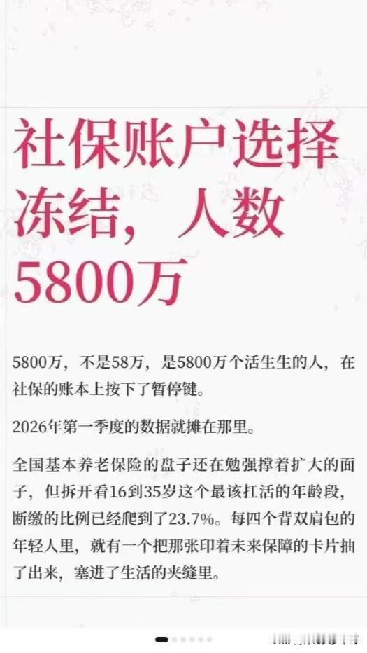 是5800万，不是58万，5800万个活生生的人，在社保的账本上按下了暂停键，也