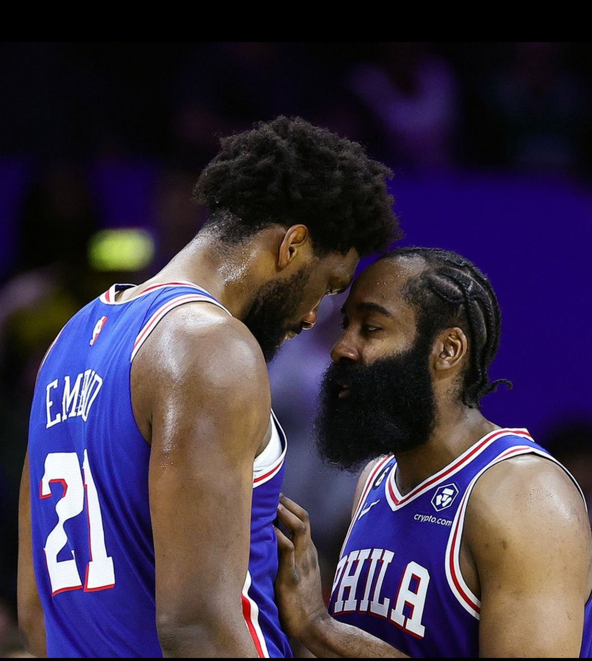 恩比德近日接受ESPN专访谈到哈登：“我总是告诉自己，我永远不会成为导致别人丢掉