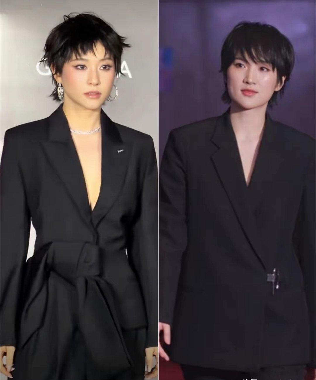 说句实话，虽然何超莲也剪了短发，但和姚安娜一对比，明眼人应该都能看出来，还是姚安