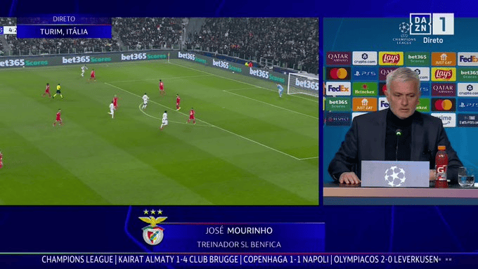 穆帅: 本菲卡表现更好但输了;有些球队没咋努力却能够赢球