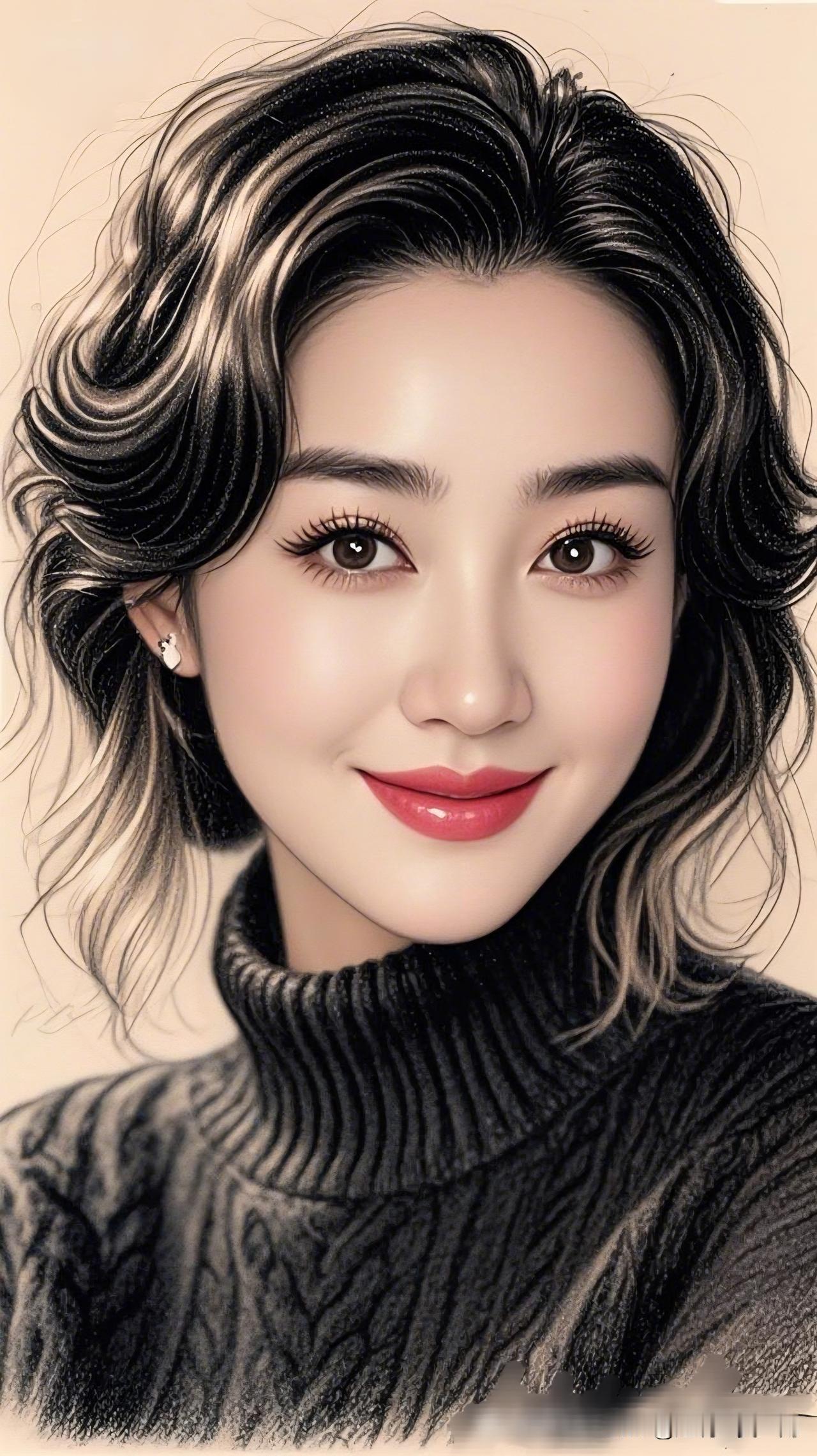 红妆美人笑，黑衣似墨香。你认为什么样的中年女性最有魅力甜美微笑，温柔卷发，优雅