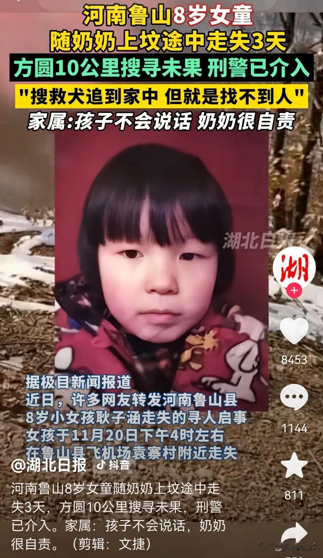 驻马店走失留守女孩已经已经找到确认失去生命小女孩是在村里没盖的化粪池里找到