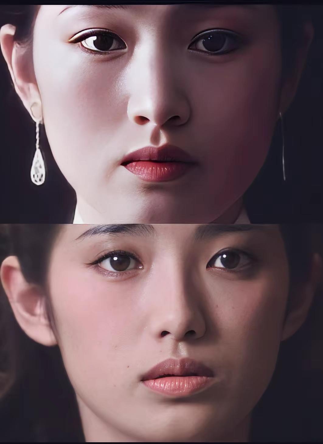 同样是绝色美人，气质差距一目了然！一人温婉秀气，标准小家碧玉；巩俐却是国泰民安