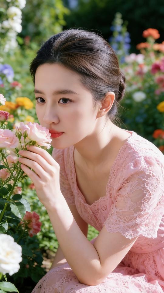 在花海中轻嗅花香，感受大自然的美好。春天花香风景美于花丛间漫步我在花海中赏花