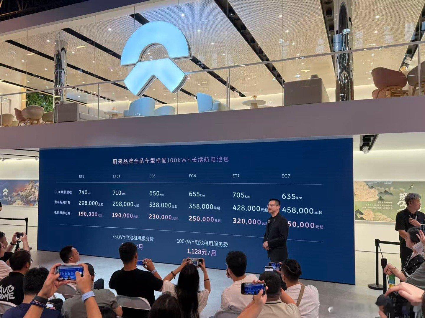 蔚来又放大招啦！全系车型竟然标配100kWh长续航电池包全新es8的定价当时把我