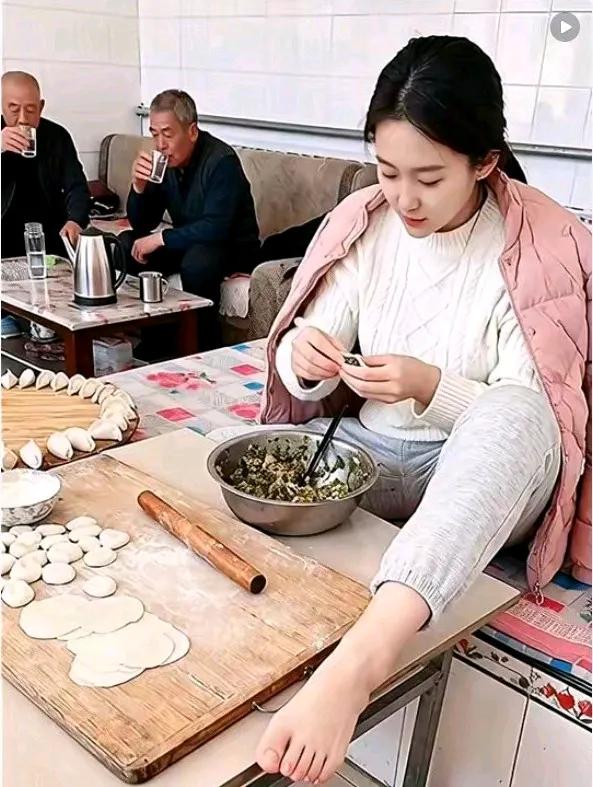 这是谁家的媳妇，如果被老公看见这个坐相，会不会揍她啊。