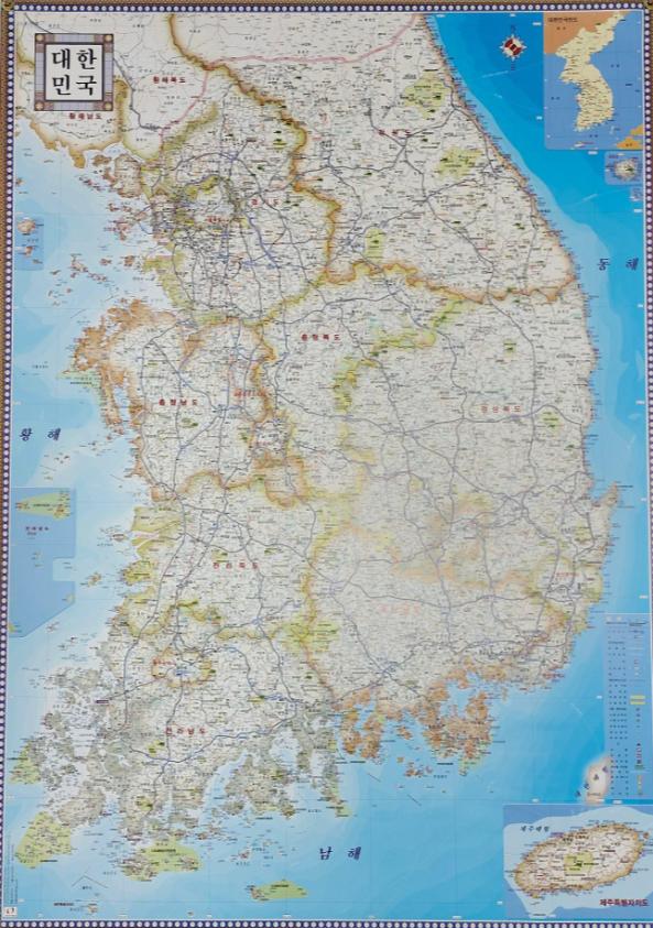 韩国的官方地图并没有网上传的那么邪乎，基本真实反映了韩国政府的实际统治地域，比如