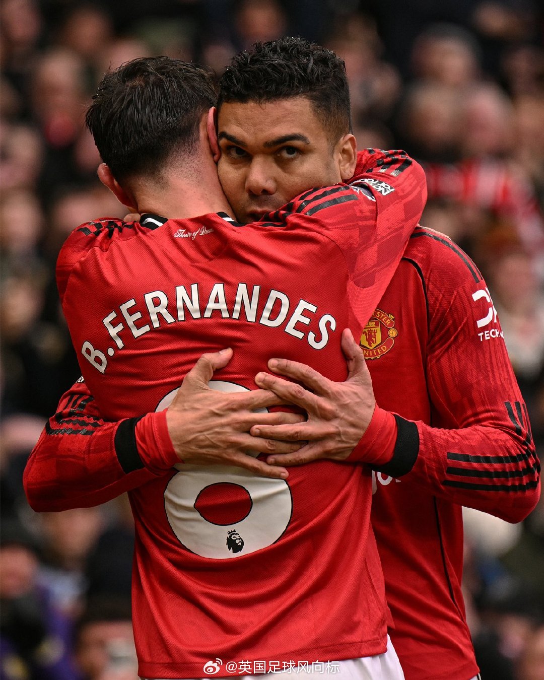 【费卡连线】曼联中场卡塞米罗，本赛季英超联赛打进7球，其中5球是来自队友B费的助