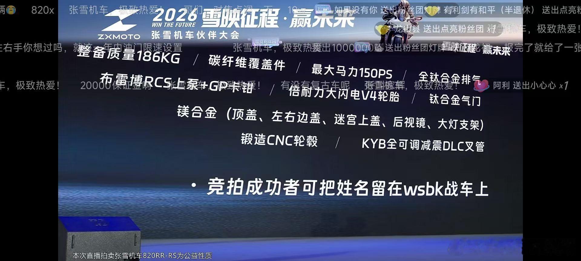 张雪也找大哥赞助吗？竞拍成功的可以吧名字留在WSBK战车上，突然间让我想起了朱春