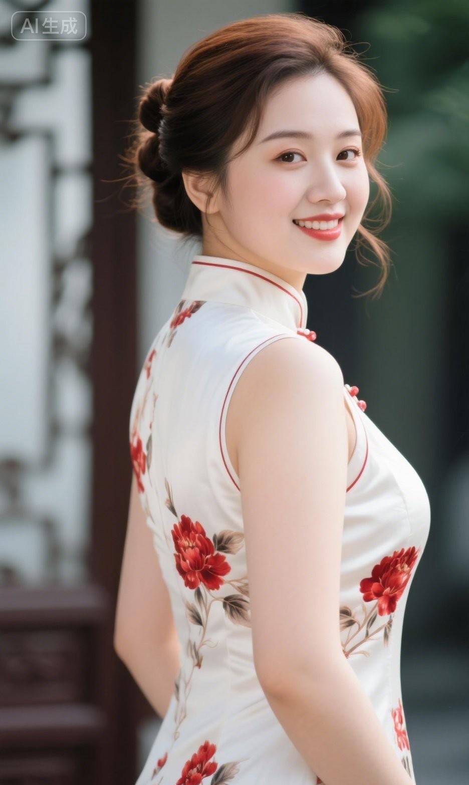 她不是仙女，是隔壁家王姨家的闺女，烫了头，穿了旗袍，回眸一笑，整个楼道都安静了。