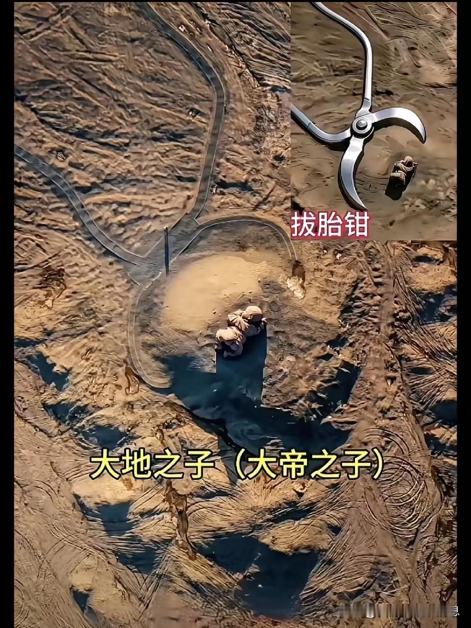 网友在某地发现一个巨大的婴儿雕像，形状像拔胎钳。网友拍摄了实拍图片。感觉