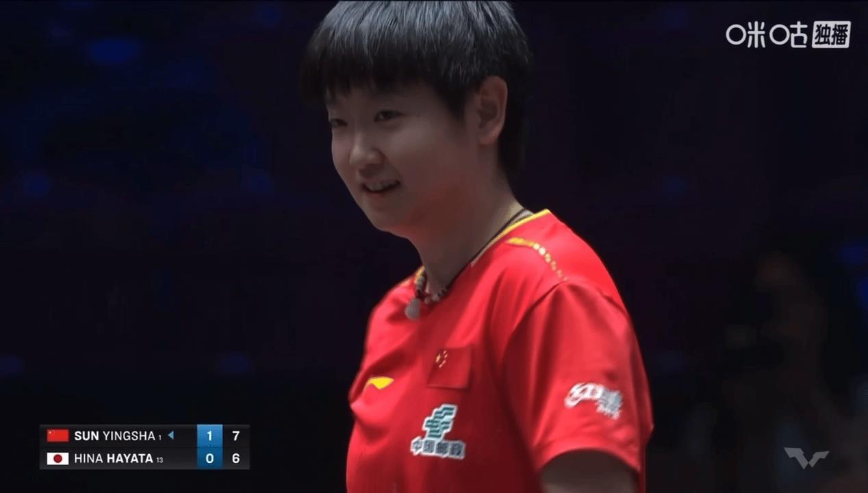 打球也是一种享受，因为打出来了一个意想不到的球不论输赢心里都高兴。孙颖莎和早田希