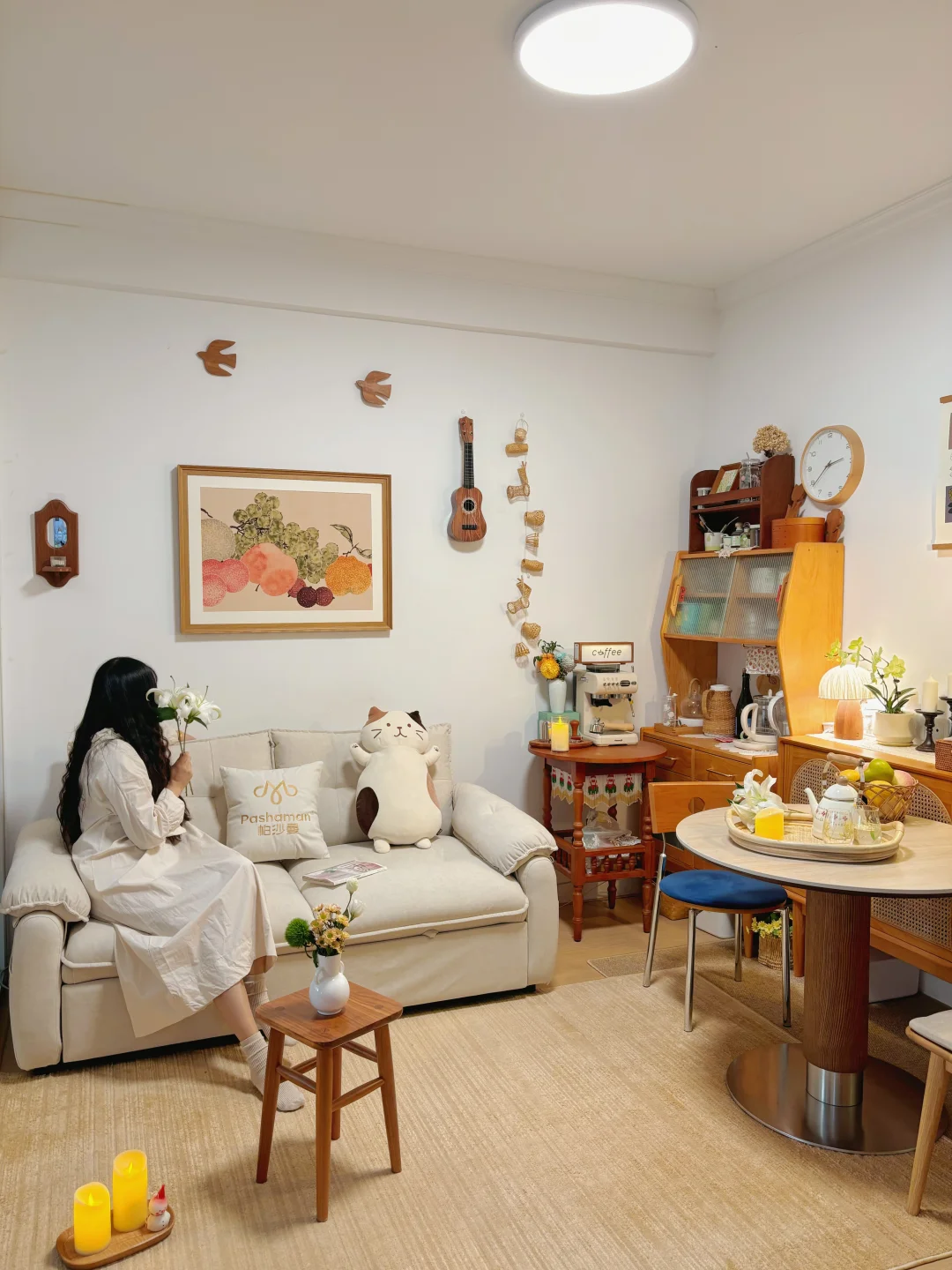 原木复古风的家🏠🍂拥有沙发床更温馨了🛋️